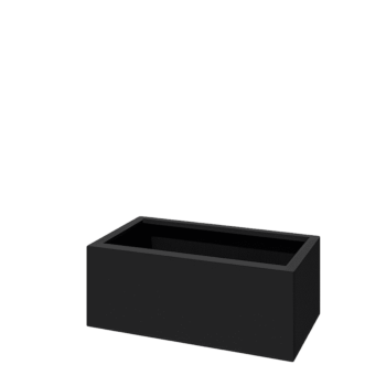 Oceľový kvetináč - Obdĺžnik - 80 x 40 x 30 cm - RAL9005 matný (čierny) - So spodnou doskou