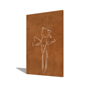 Panel z cortenovej ocele tulipán symetrické 120 x 6 x 190 cm