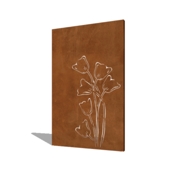 Panel z cortenovej ocele tulipán asymetrické 120 x 6 x 190 cm
