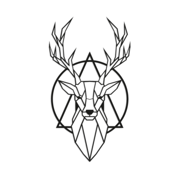 Oceľová nástenná dekorácia - Jeleň 2.0 Small - 60 x 33,5 cm