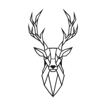 Oceľová nástenná dekorácia - Jeleň 1.0 Small - 60 x 33,5 cm