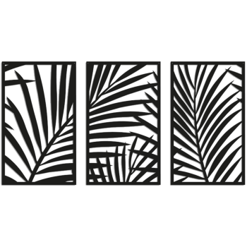 Oceľová nástenná dekorácia - Papuče 3-delig Small - 100 x 113,2 cm