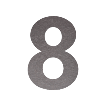 Číslo domu z nehrdzavejúcej ocele 8 - 55,2 x 80 cm - Geborsteld