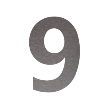 Číslo domu z nehrdzavejúcej ocele 9 - 53,8 x 80 cm - Geborsteld