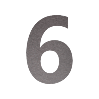 Číslo domu z nehrdzavejúcej ocele 6 - 10,1 x 15 cm - Samolepiace
