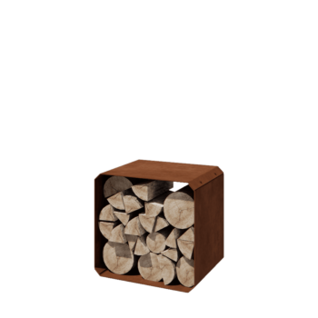 Prístrešok na drevo z cortenovej ocele - Colorado 1 kus - 40 x 40 x 40 cm