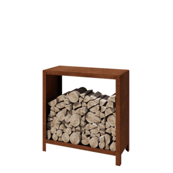 Prístrešok na drevo z cortenovej ocele - Indiana - 100 x 40 x 100 cm