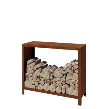 Prístrešok na drevo z cortenovej ocele - Indiana - 120 x 40 x 100 cm