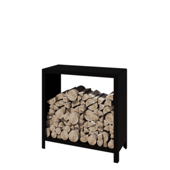 Oceľový prístrešok na drevo - Indiana - 100 x 40 x 100 cm - RAL9005 matný (čierny)