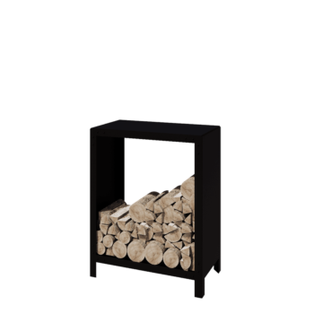 Oceľový prístrešok na drevo - Indiana - 80 x 40 x 100 cm - RAL9005 matný (čierny)