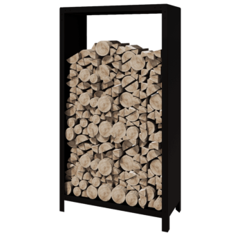 Oceľový prístrešok na drevo - Indiana - 100 x 40 x 180 cm - RAL9005 matný (čierny)