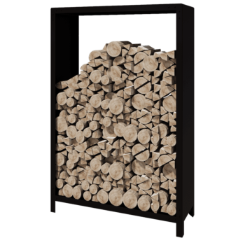 Oceľový prístrešok na drevo - Indiana - 120 x 40 x 180 cm - RAL9005 matný (čierny)