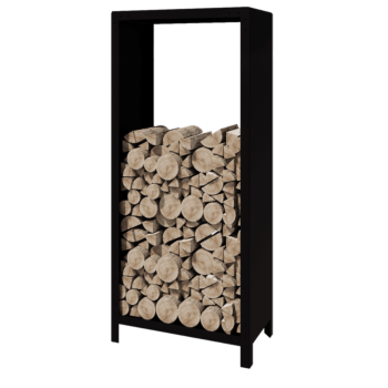 Oceľový prístrešok na drevo - Indiana - 80 x 40 x 180 cm - RAL9005 matný (čierny)