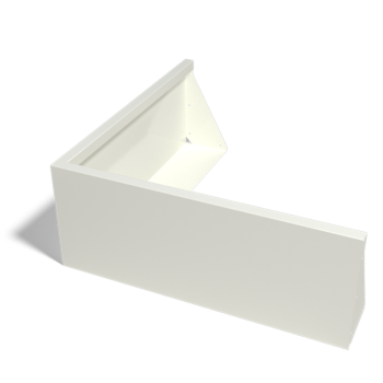 Oceľový oporný múr - Vonkový roh - 100 x 100 x 40 cm - RAL9010 matný (biela)