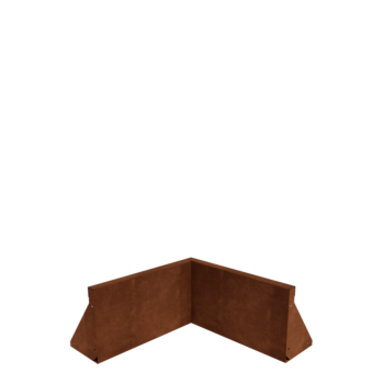 Oporný múr z cortenovej ocele - Vnútorný roh - 50 x 50 x 30 cm