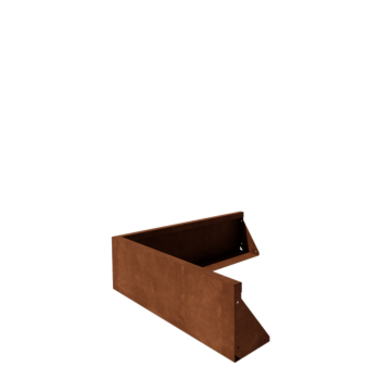 Oporný múr z cortenovej ocele - Vonkový roh - 100 x 100 x 30 cm