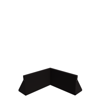 Oceľový oporný múr - Vnútorný roh - 50 x 50 x 30 cm - RAL9005 matný (čierny)