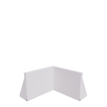Oceľový oporný múr - Vnútorný roh - 50 x 50 x 40 cm - RAL9010 matný (biela)