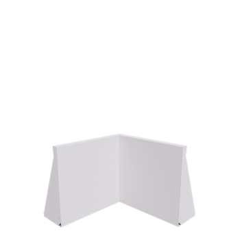 Oceľový oporný múr - Vnútorný roh - 50 x 50 x 50 cm - RAL9010 matný (biela)