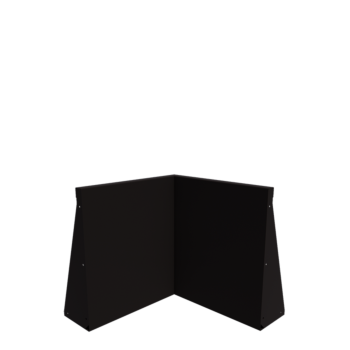 Oceľový oporný múr - Vnútorný roh - 50 x 50 x 60 cm - RAL9005 matný (čierny)