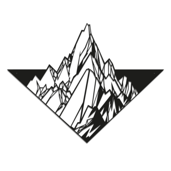 Oceľová nástenná dekorácia - Hora Large - 76,1 x 99,6 cm