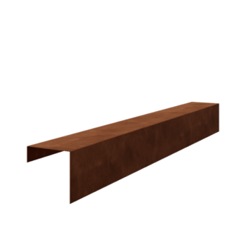 Profil v tvare písmena u z cortenovej ocele 15 x 15 x 5 cm (dĺžka 150 cm)
