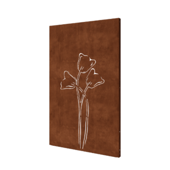 Cortenový plotový panel - Tulipán symetrický - 120 x 6 x 190 cm