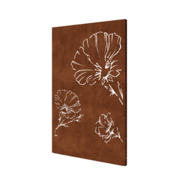 Panel z cortenovej ocele vlčí mak 120 x 6 x 190 cm