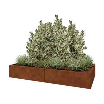 Cortenový kvetináč XXL - Obdĺžnik - 200 x 100 x 30 cm - Bez spodnej dosky