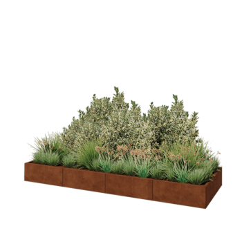 Cortenový kvetináč XXL - Obdĺžnik - 320 x 100 x 30 cm - Bez spodnej dosky