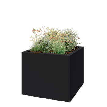 Kvetináč zo sklolaminátu - Štvorec - 120 x 120 x 100 cm - RAL7021 matná (čierna sivá) - S dnom