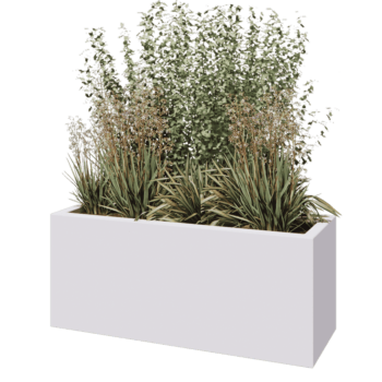 Kvetináč zo sklolaminátu - Obdĺžnik - 120 x 40 x 50 cm - RAL9010 matná (biela) - S dnom