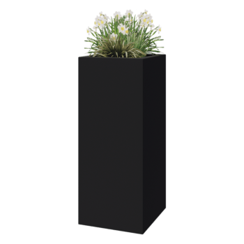 Kvetináč zo sklolaminátu - Štvorec - 50 x 50 x 120 cm - RAL7021 matná (čierna sivá) - S dnom