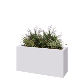 Kvetináč zo sklolaminátu - Obdĺžnik - 100 x 30 x 50 cm - RAL9010 matná (biela) - S dnom