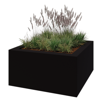 Kvetináč zo sklolaminátu - Štvorec - 160 x 160 x 80 cm - RAL9005 matná (čierna) - S dnom