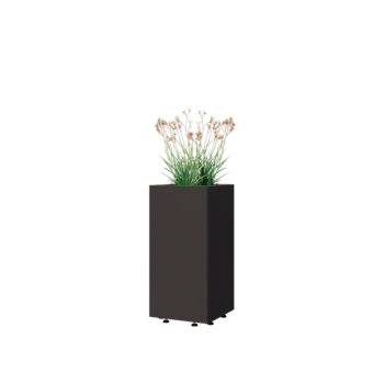 Oceľový kvetináč - Štvorec - 30 x 30 x 60 cm - Iná farba RAL - So spodnou doskou - S nohami