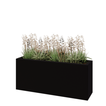 Kvetináč zo sklolaminátu - Obdĺžnik - 120 x 30 x 50 cm - RAL9005 matná (čierna) - S dnom