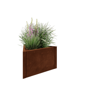 Cortenový kvetináč - Trojuholník Rovnostranný - 70,6 x 61 x 40 cm - Bez spodnej dosky