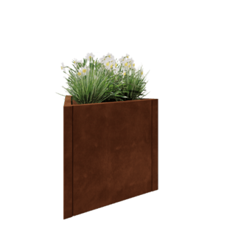 Cortenový kvetináč - Trojuholník Rovnostranný - 70,6 x 61 x 60 cm - Bez spodnej dosky