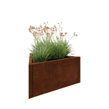 Cortenový kvetináč - Trojuholník Rovnostranný - 90,6 x 78,3 x 40 cm - Bez spodnej dosky