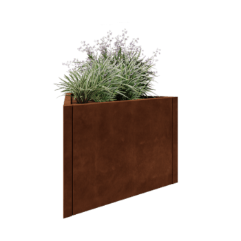 Cortenový kvetináč - Trojuholník Rovnostranný - 90,6 x 78,3 x 60 cm - Bez spodnej dosky
