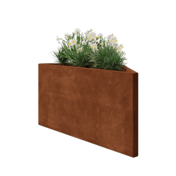 Cortenový kvetináč - Trojuholník Rôznoramenný - 112,2 x 60,5 x 60 cm - Bez spodnej dosky
