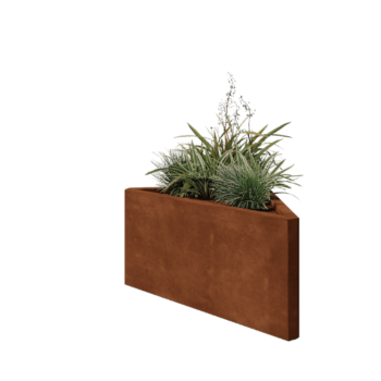 Cortenový kvetináč - Trojuholník Rôznoramenný - 83,9 x 46,4 x 40 cm - Bez spodnej dosky