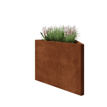 Cortenový kvetináč - Trojuholník Rôznoramenný - 83,9 x 46,4 x 60 cm - Bez spodnej dosky