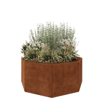 Cortenový kvetináč - Osembuholník - 168,6 x 168,6 x 70 cm - Bez spodnej dosky