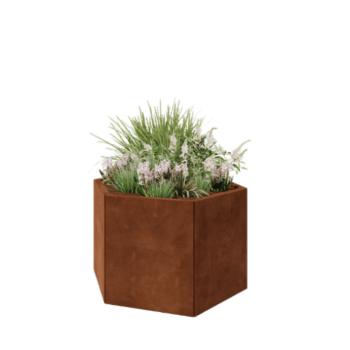 Cortenový kvetináč - Šesťuholník - 99,3 x 86,6 x 60 cm - Bez spodnej dosky