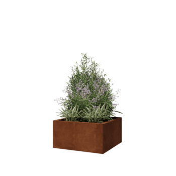 Cortenový kvetináč - Štvorec - 60 x 60 x 30 cm - So spodnou doskou