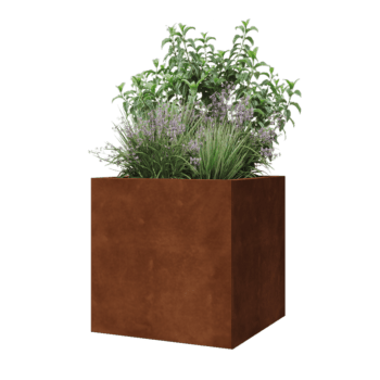 Cortenový kvetináč - Štvorec - 60 x 60 x 60 cm - So spodnou doskou