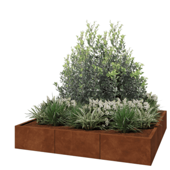 Cortenový kvetináč XXL - Štvorec - 180 x 180 x 30 cm - Bez spodnej dosky