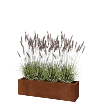 Cortenový kvetináč - Obdĺžnik - 120 x 30 x 30 cm - So spodnou doskou